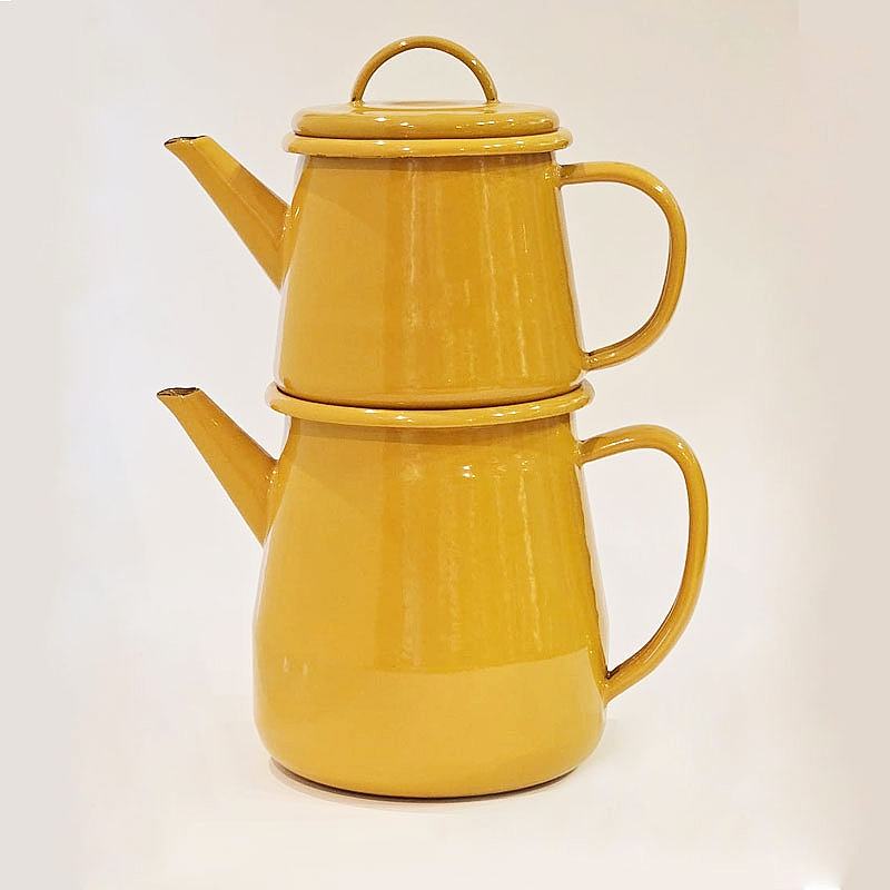 Emaye Çaydanlık Altın Sarı