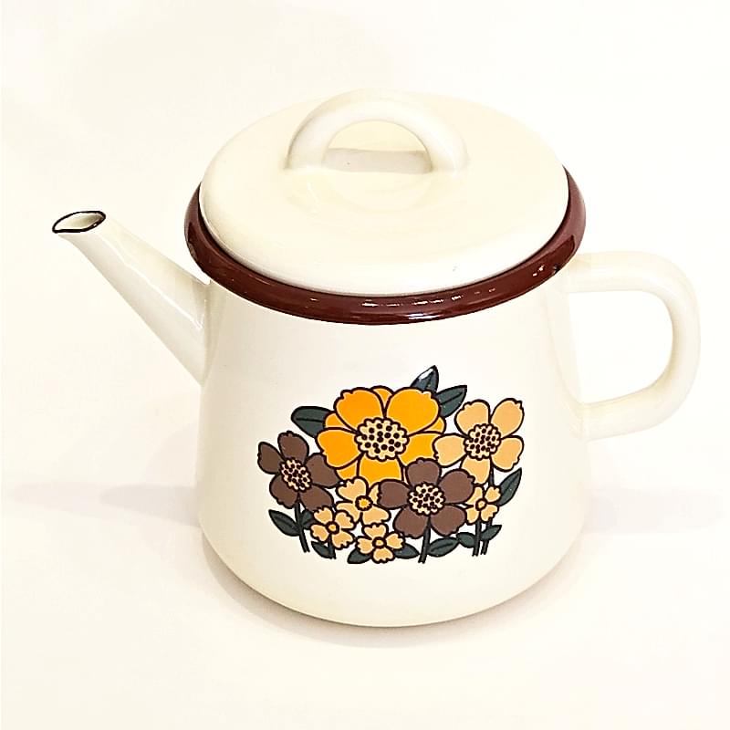 Emaye Demlik Çiçekli