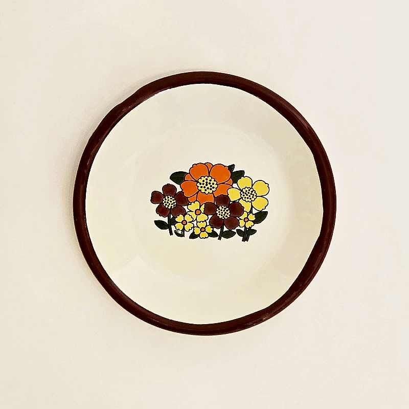 Emaye Tabak 12 cm Çiçekli