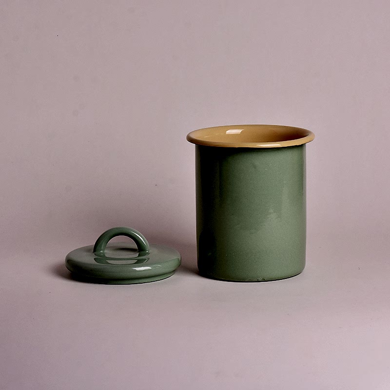 Emaye Kavanoz 2 No Yesil Sari