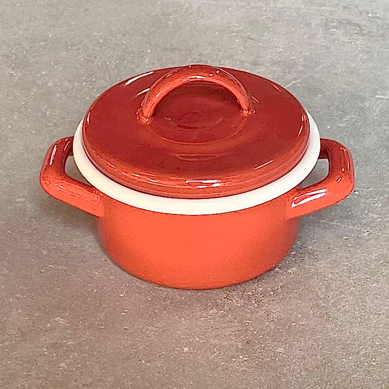 Emaye Mini Tencere Kirmizi 12 cm